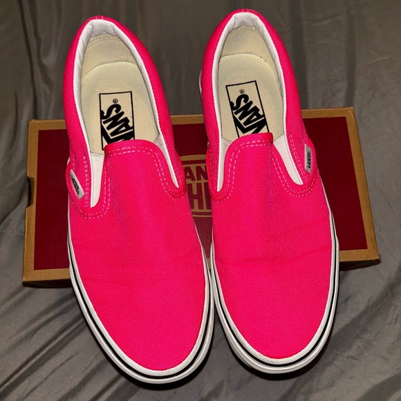 Vans Pink and White Slip-On Shoes - Picture 1 of 4